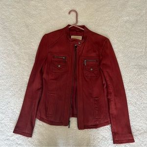 Michael Kors Red Leather Jacket